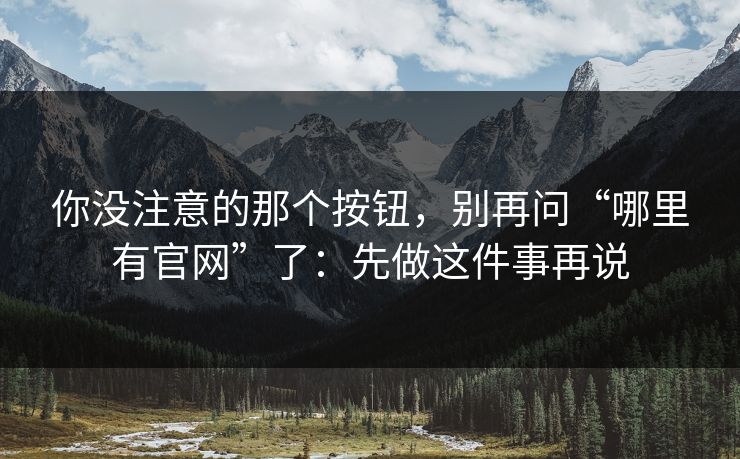 你没注意的那个按钮，别再问“哪里有官网”了：先做这件事再说