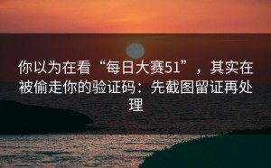 你以为在看“每日大赛51”，其实在被偷走你的验证码：先截图留证再处理