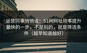 运营同事悄悄说：51网网址效率提升最快的一步，不是别的，就是筛选条件（越早知道越好）