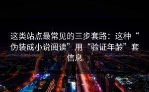 这类站点最常见的三步套路：这种“伪装成小说阅读”用“验证年龄”套信息